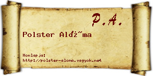 Polster Alóma névjegykártya